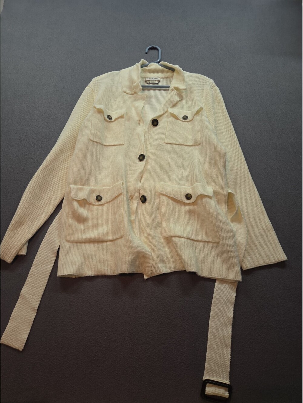 women's belted sweater jacket by Calvin Klein size L